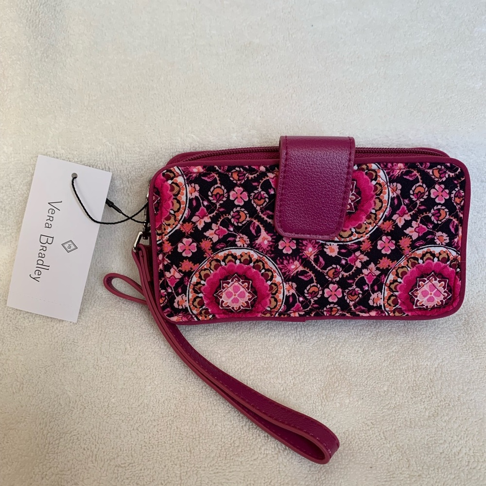 Vera Bradley Iconic RFID Smartphone Wristlet in Raspberry Medallion